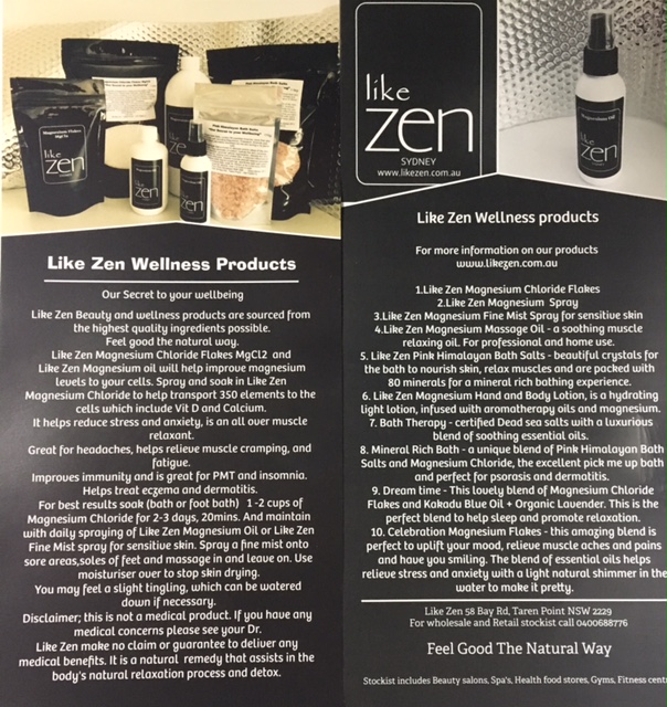 LIKE ZEN MAGNESIUM WELLNESS PRODUCTS